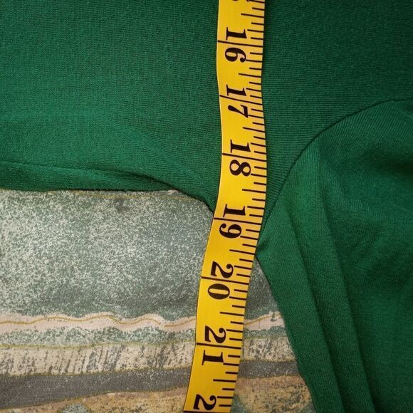 August Silk XL 100% Cotton Green Roll-tab Sleeve 1/4 Button Women's Top - Picture 5 of 8